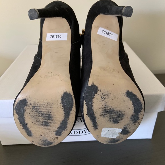 Steve Madden open toe black suede booties - Picture 6 of 11